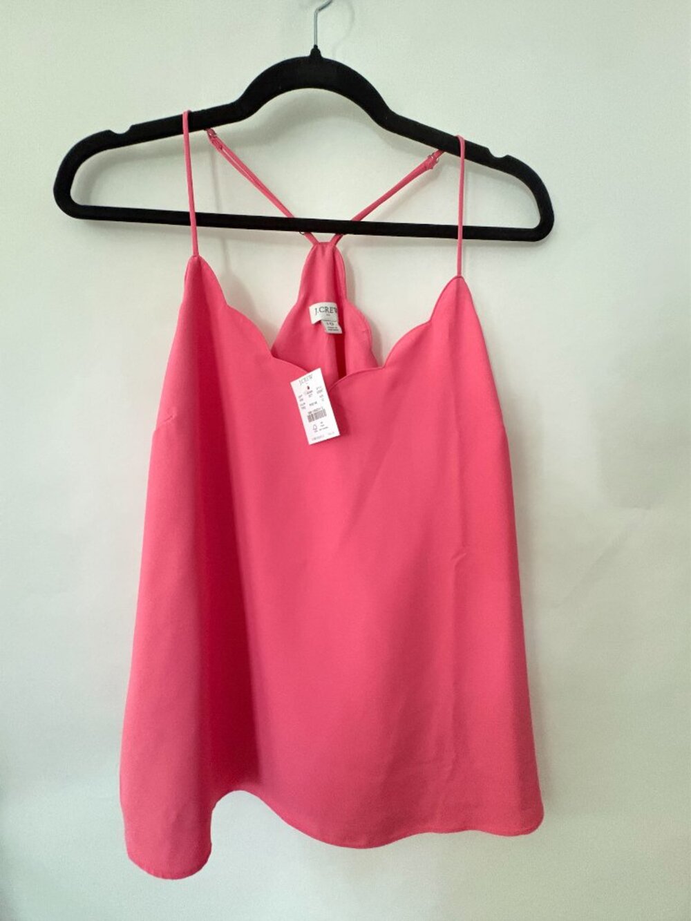NWT J. Crew Salmon Pink Scalloped Cami Size 10